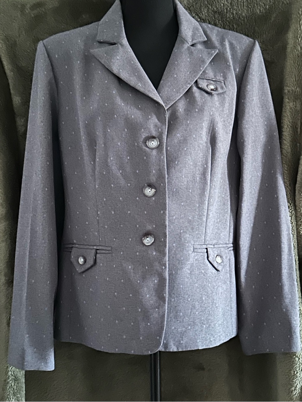 Perceptions Slate Gray Notch Lapel Blazer